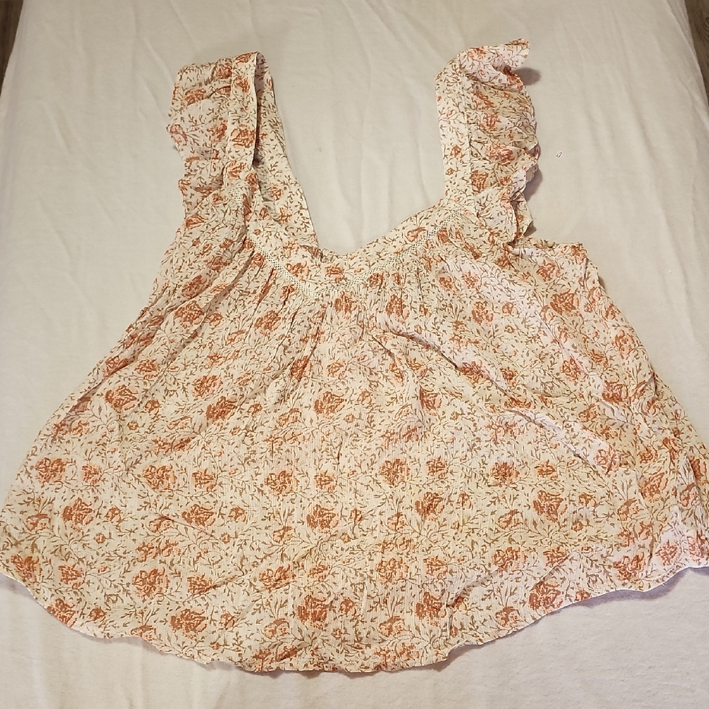 Gentle Fawn Cream and Brown Floral Blouse